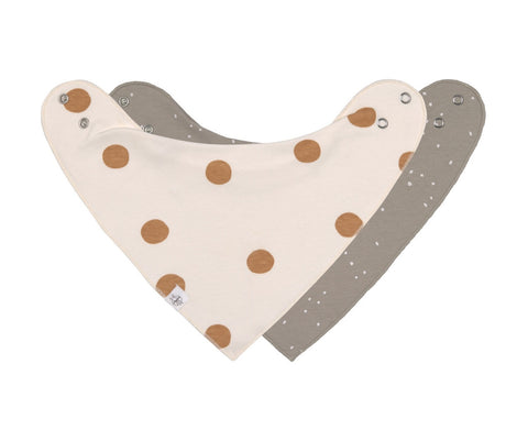 Dreieckstuch Baby (2 St) Bandana Big Dots Milky/Sprinkle Taupe