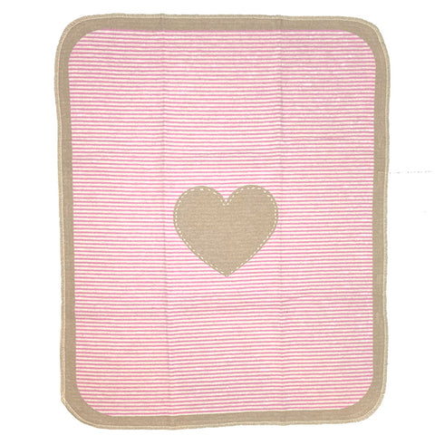 Babydecke JUWEL Herz rosa 70x90 cm