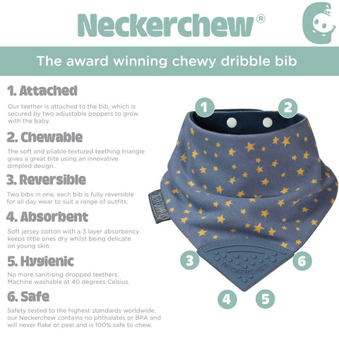 Neckerchew Zahnen Dribble Lätzchen - Midnight Stars