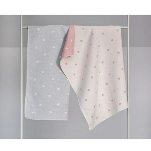 Kinderdecke Babydecke "Herzen allover" 70x90cm