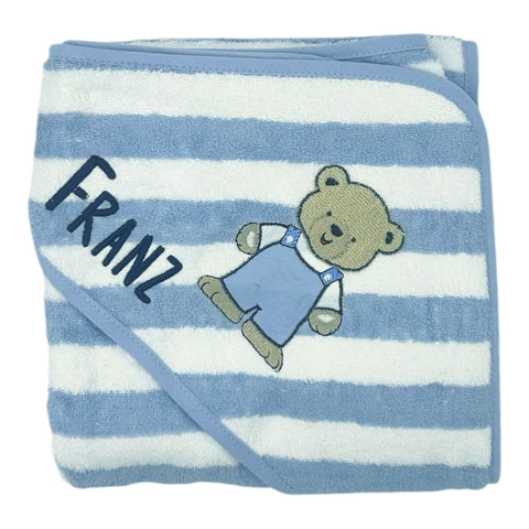 Kapuzenbadetuch Teddy Ringel rosa 100x100