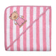 Kapuzenbadetuch Teddy Ringel rosa 100x100