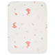 Die NEU! Sterntaler Babydecke Hase Hanni (75 x 100 cm) ist eine weiße, rechteckige Decke, die mit rosafarbenen Hase Hanni-Motiven und verstreuten pastellfarbenen Formen verziert ist.