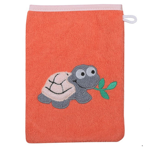 Waschhandschuh - Schildkröte Lachs