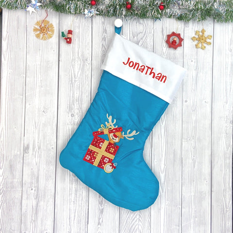Weihnachtsstrumpf Personalisiert - petrol dunkel (Preis mit Stickerein inklus)
