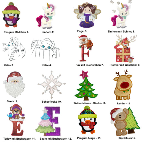 Weihnachtsstrumpf Personalisiert - grau (Stickerei im Preis)