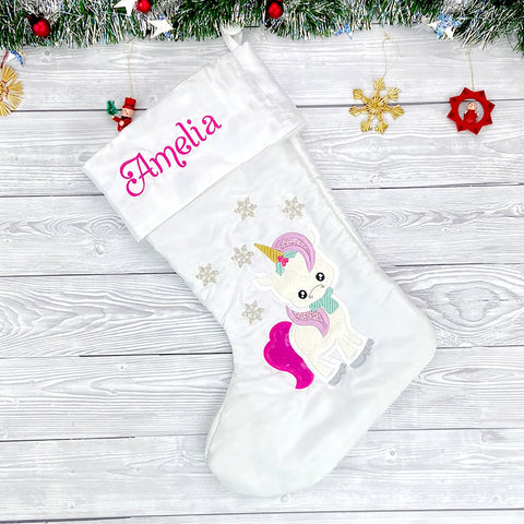 Weihnachtsstrumpf Personalisiert - weiss (Preis mit Stickerein inklus.)