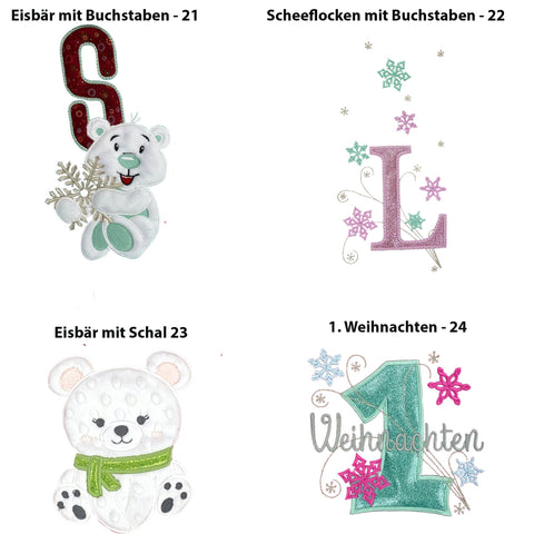 Weihnachtsstrumpf Personalisiert - weiss (Preis mit Stickerein inklus.)