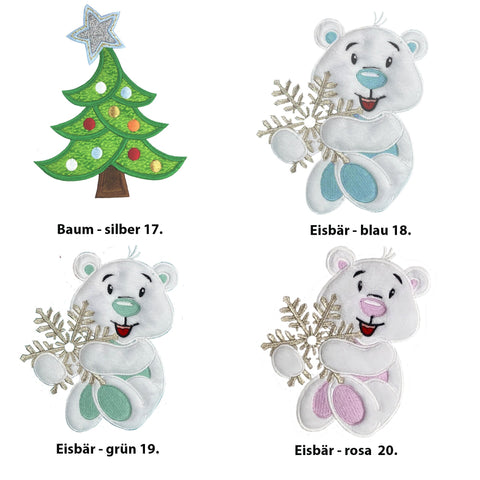Weihnachtsstrumpf Personalisiert - grau (Stickerei im Preis)