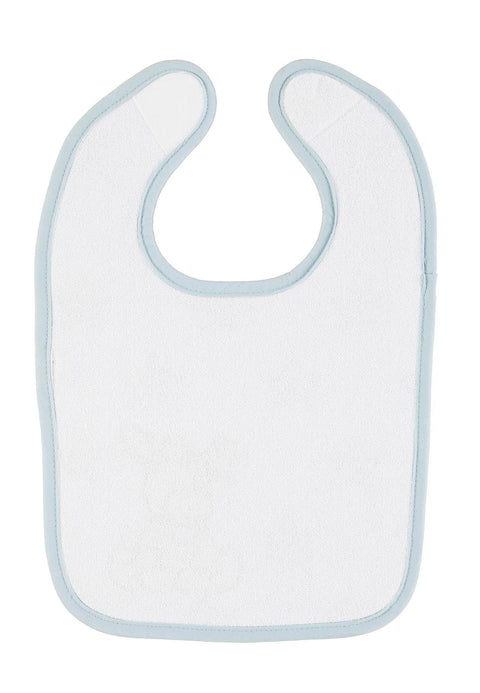 Das Plastik-Klettlätzchen Esel Emmi in Mittelblau ist saugstark, wasserundurchlässig und bietet einen runden Halsausschnitt sowie eine rechteckige Form.